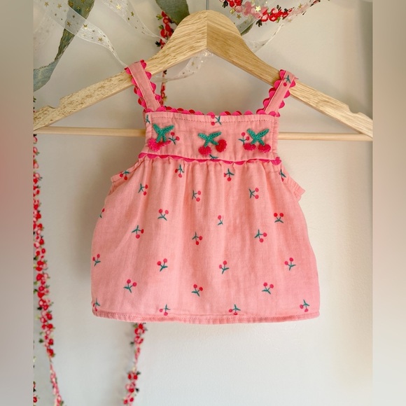 btween Other - btween Pink top with Cherry Embroidery